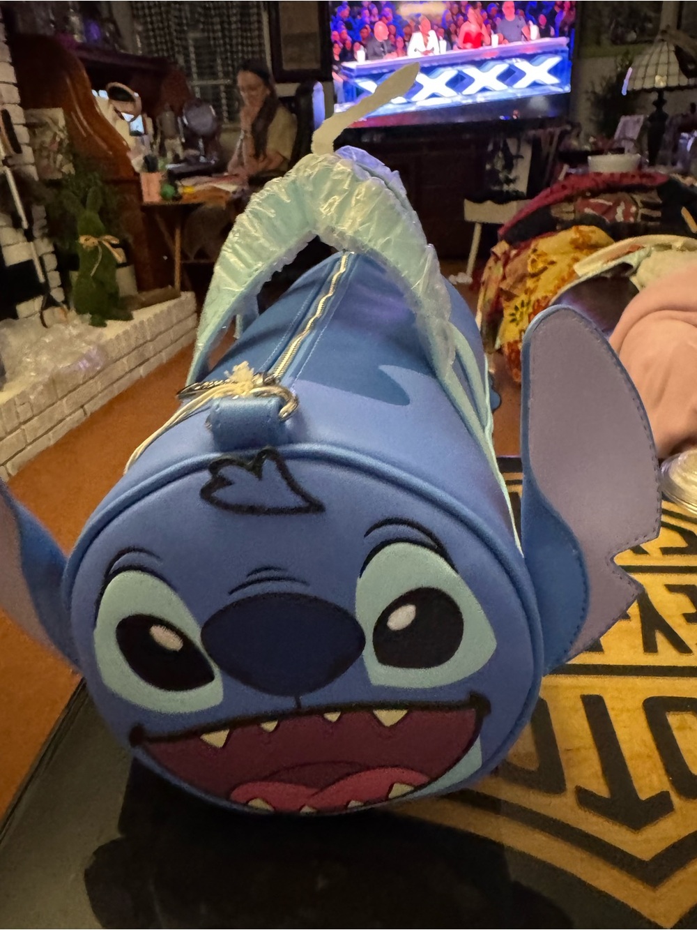 Loungefly Light Blue and Navy Disney Cosmetic Duffle